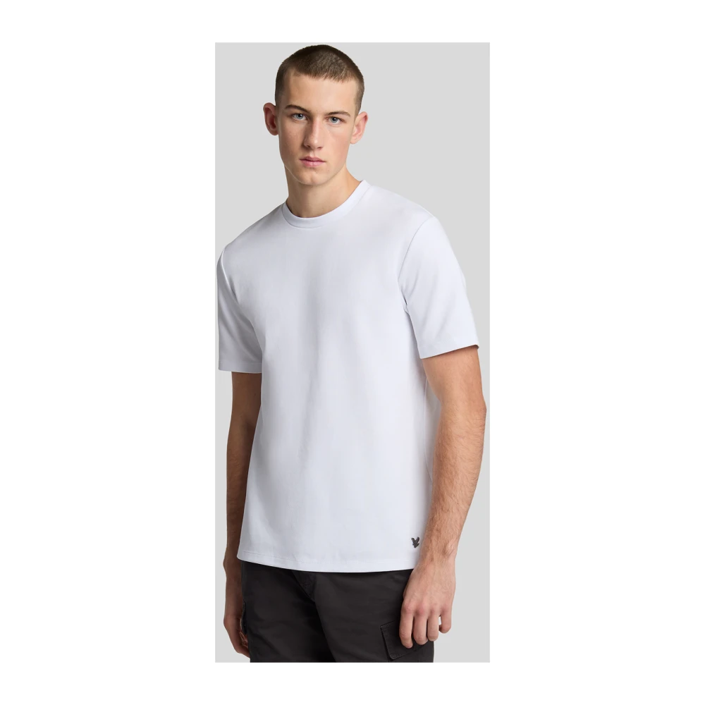 Lyle & Scott SS T-shirts Twill Texture Crewneck T-shirt White Heren