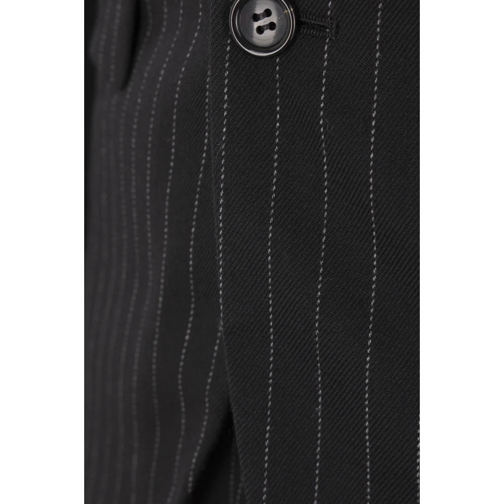 Comme des Garçons Zwarte wollen krijtstreep jas Black Heren