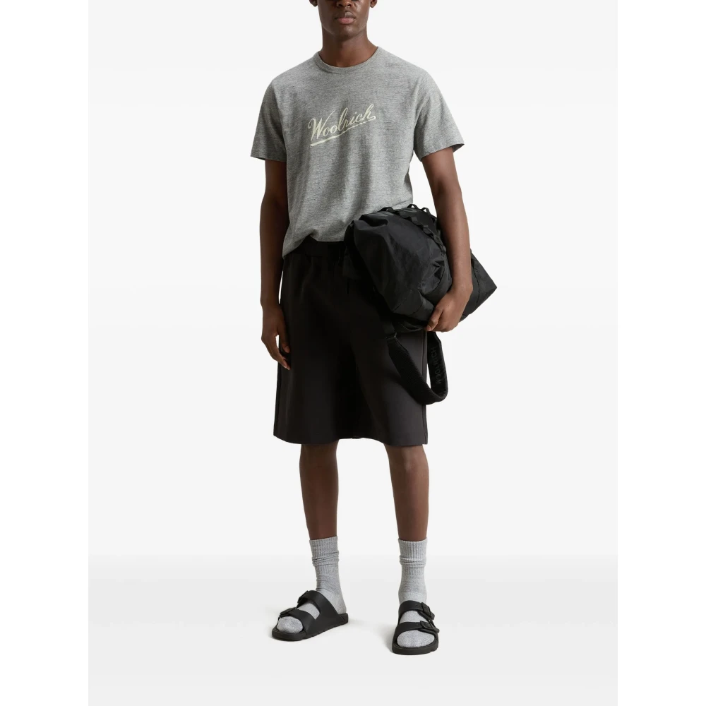 Woolrich Gedrukt Logo Crew Neck T-shirts en Polos Gray Heren