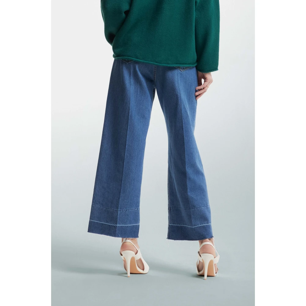 Kocca Wijde jeans met details op de zoom Blue Dames