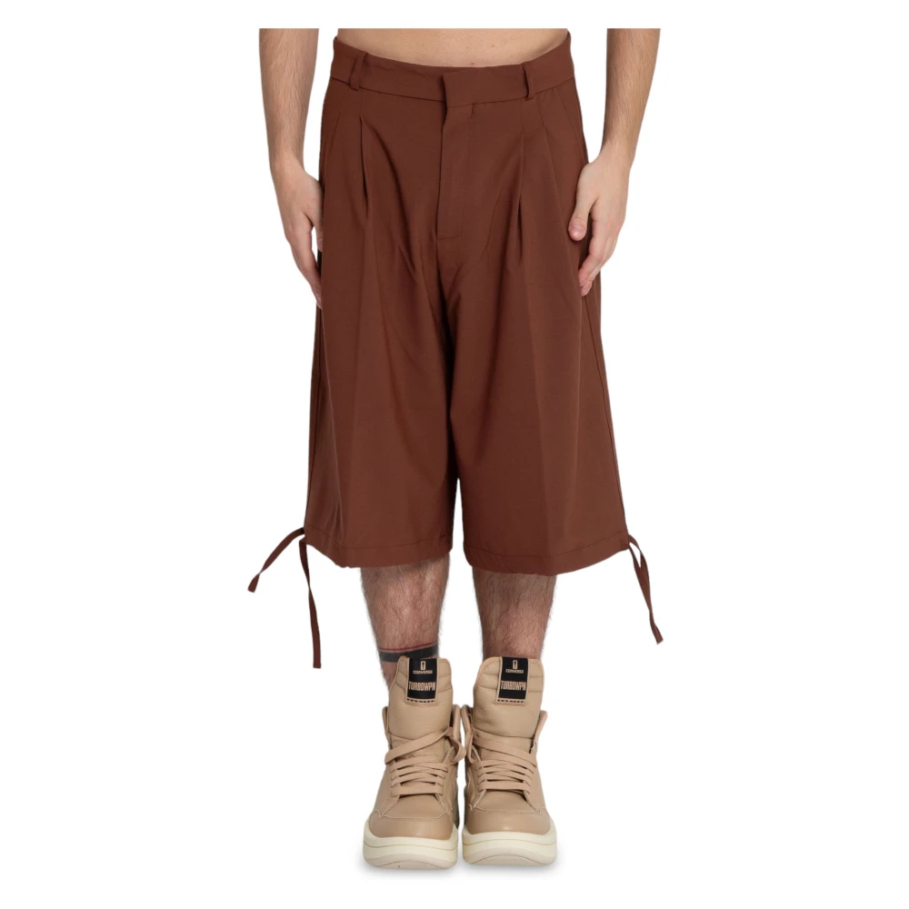 Bonsai Super Losse Wollen Shorts in Geglazuurde Gember Brown Heren