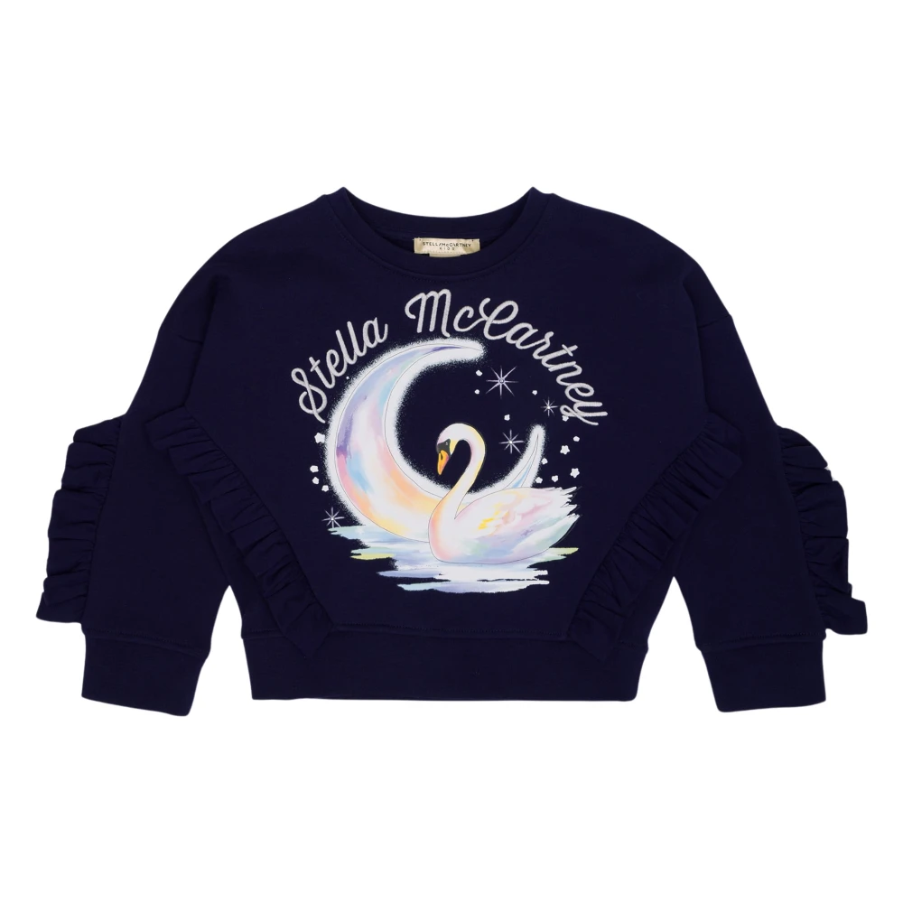 Stella Mccartney Blue Swan Sweatshirt - Female - Kids Sweatshirts - 4 Y - Kids