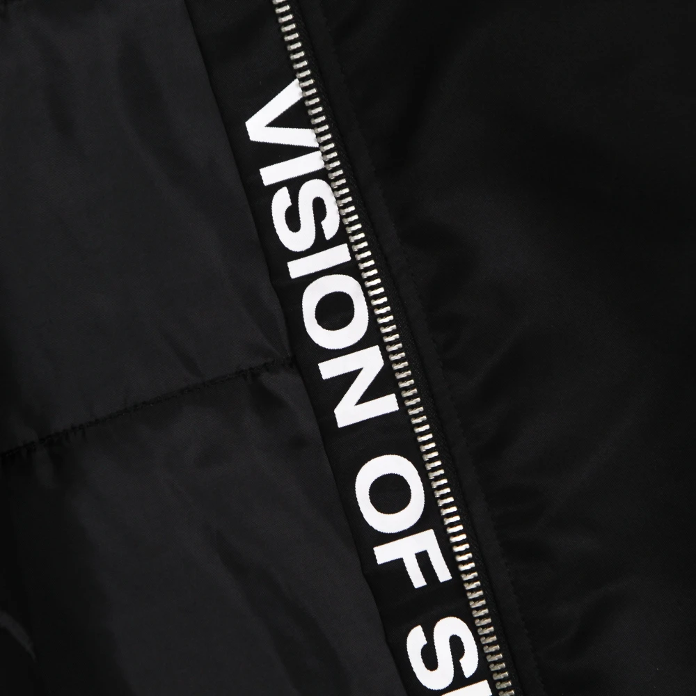 Vision OF Super Zwart Rode Flames Bomberjas Black Heren