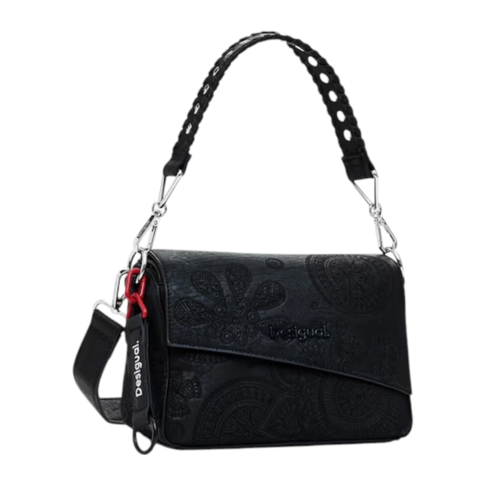 Desigual Zwarte Schoudertas Kliksluiting Black Dames