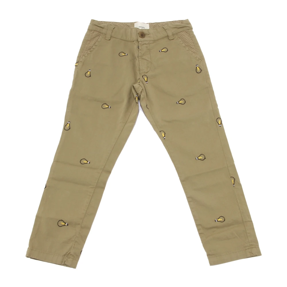 Fendi Boys Green Trousers, 13 Y, Bjmf038 Trousers