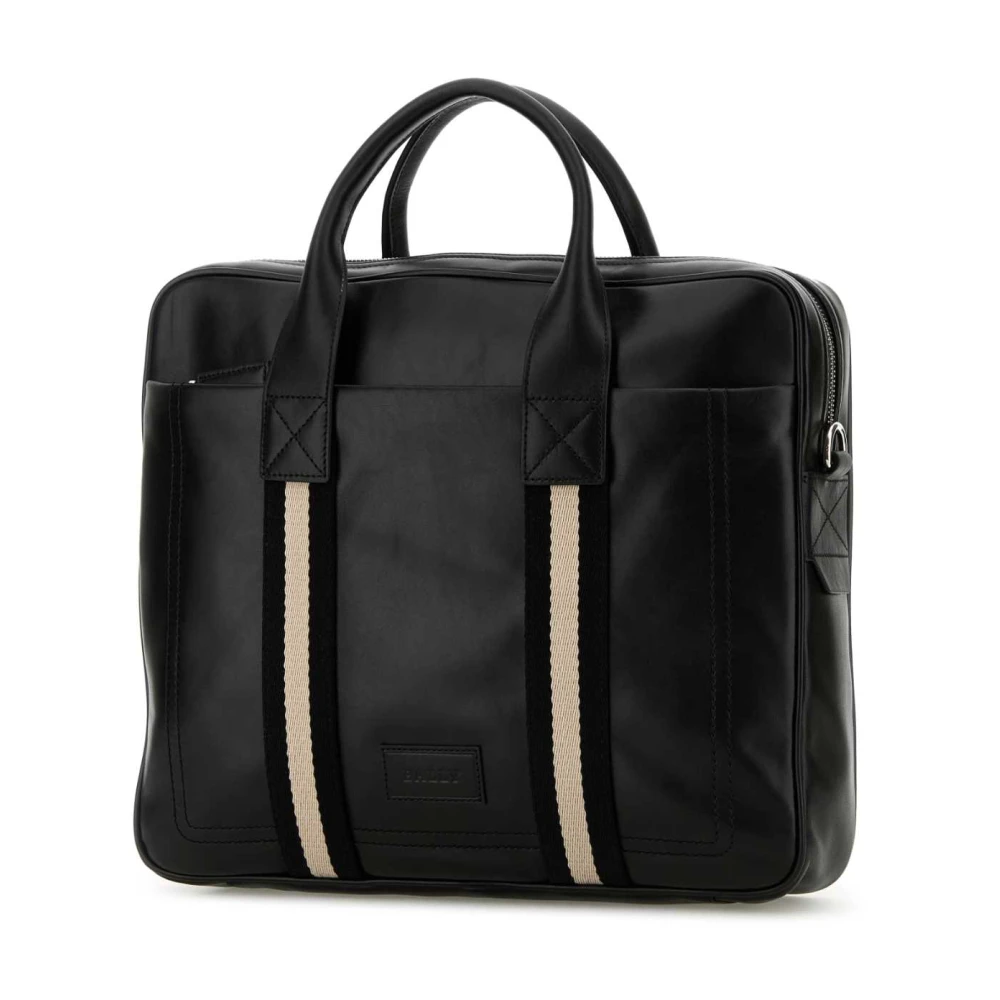 Bally Klassieke Leren Aktetas Black Heren