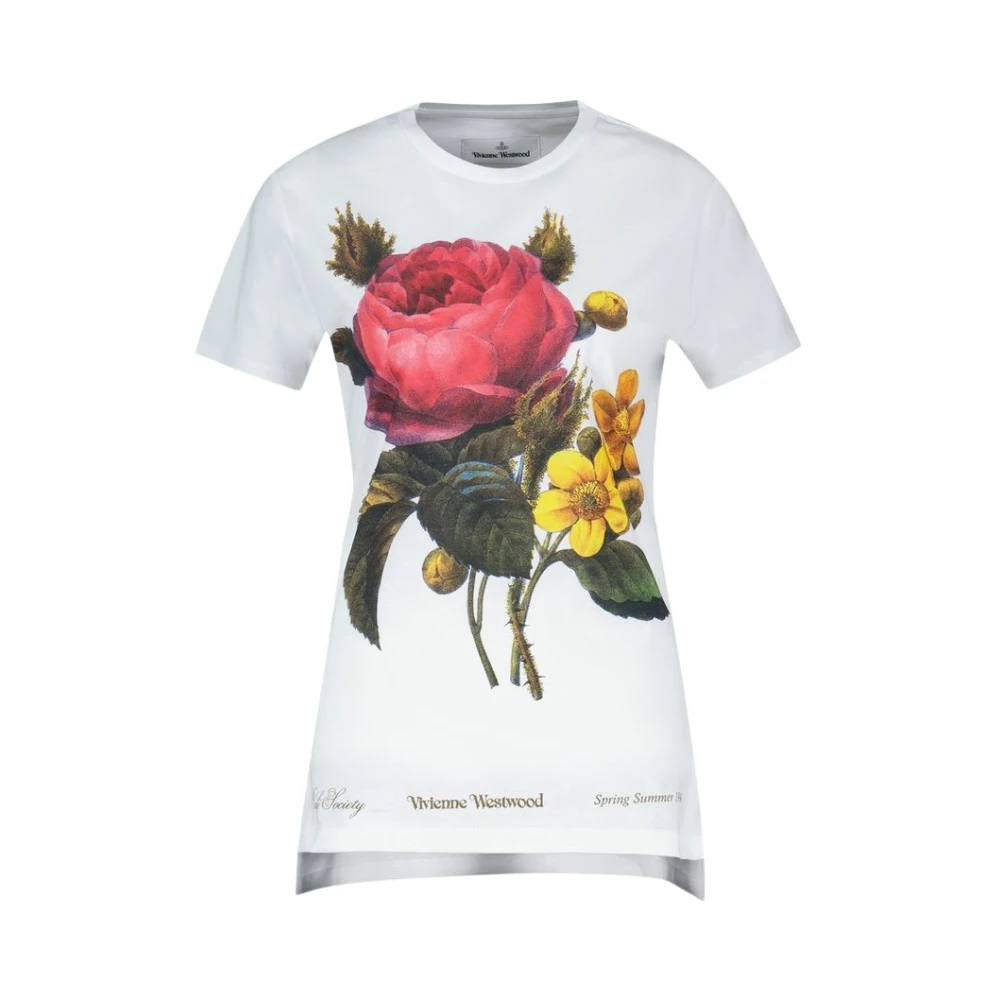 Vivienne Westwood Women's White T-Shirts, L, Flower Peru' T-Shirt