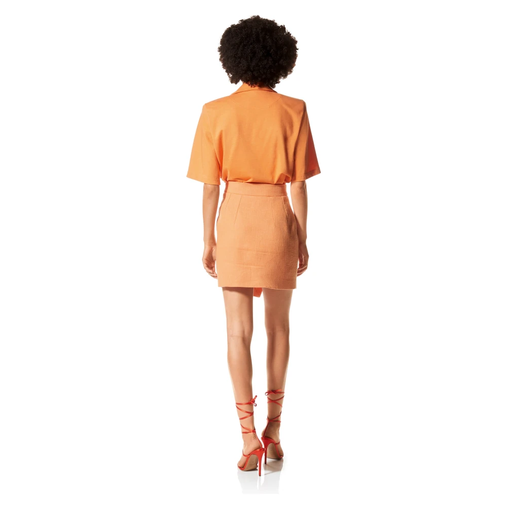 MVP wardrobe Lichte katoenen rok met schuine snit Orange Dames