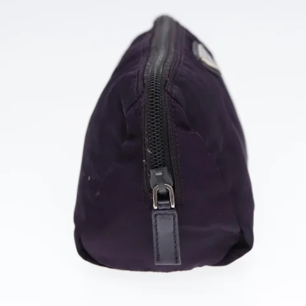 Prada Vintage Pre-owned Leather pouches Purple Dames