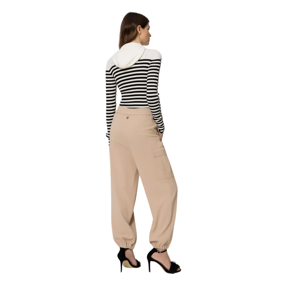 Twinset Beige Broek met Zijzakken Beige Dames