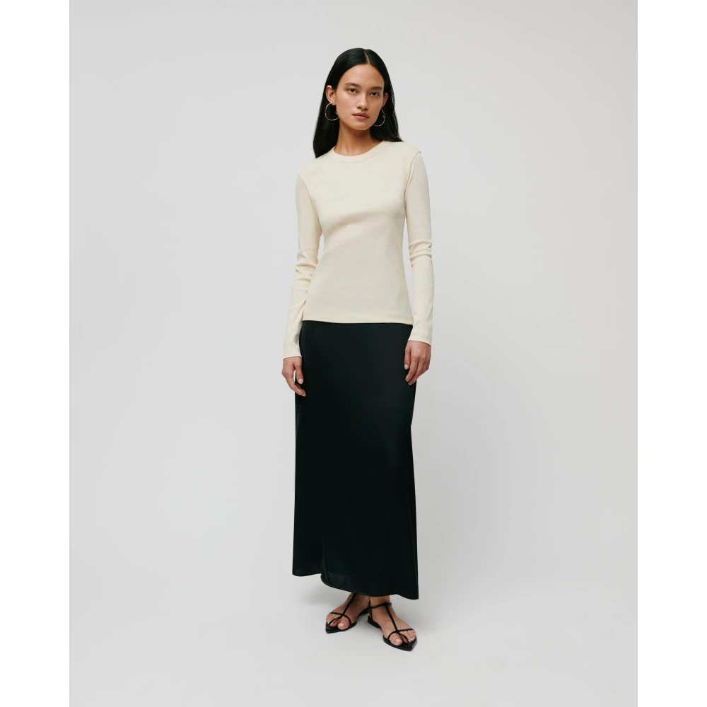 IVY OAK Katoen Comfortabele Ronde Hals Top White Dames
