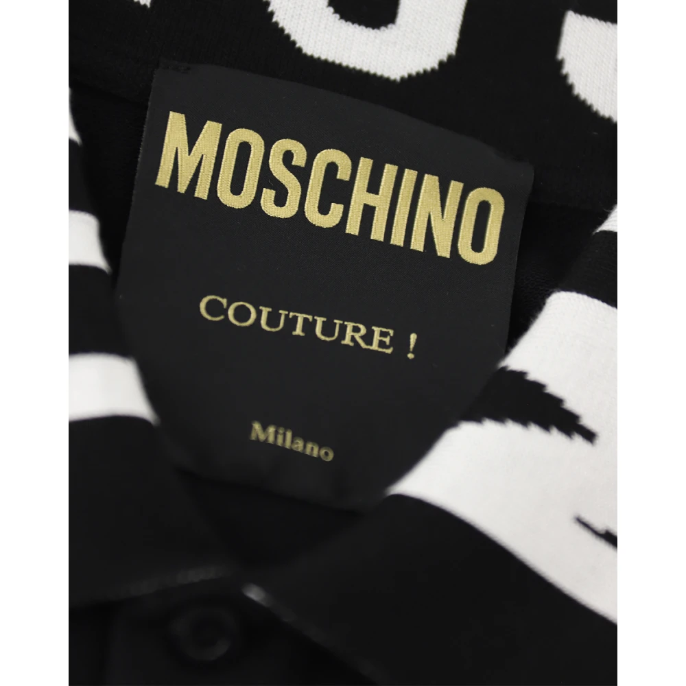 Moschino Geborduurde Hals Polo Shirt Black Heren