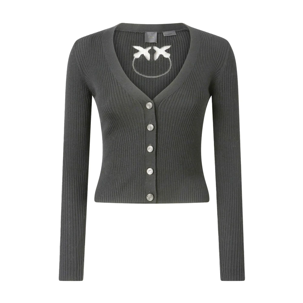 Pinko Women's Gray Tilacino Wool Cardigan