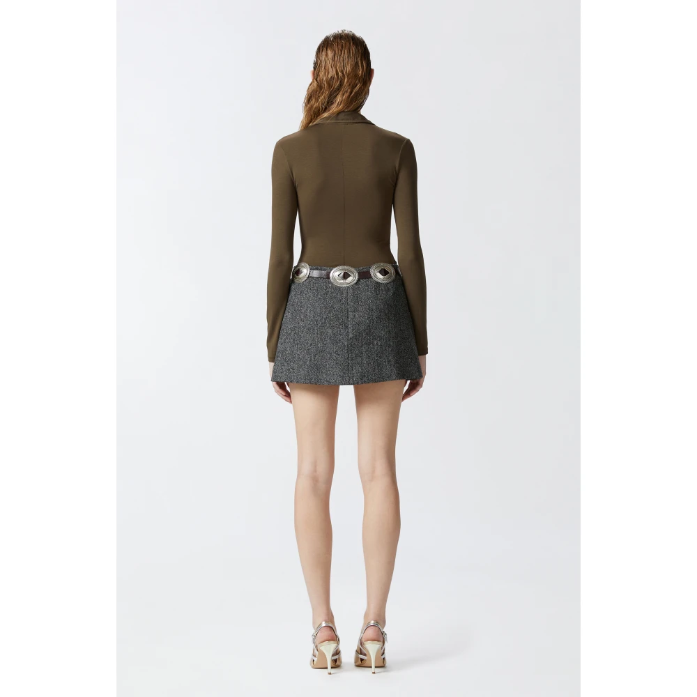 pinko Lange mouwen polobodysuit met knoopsluiting Brown Dames