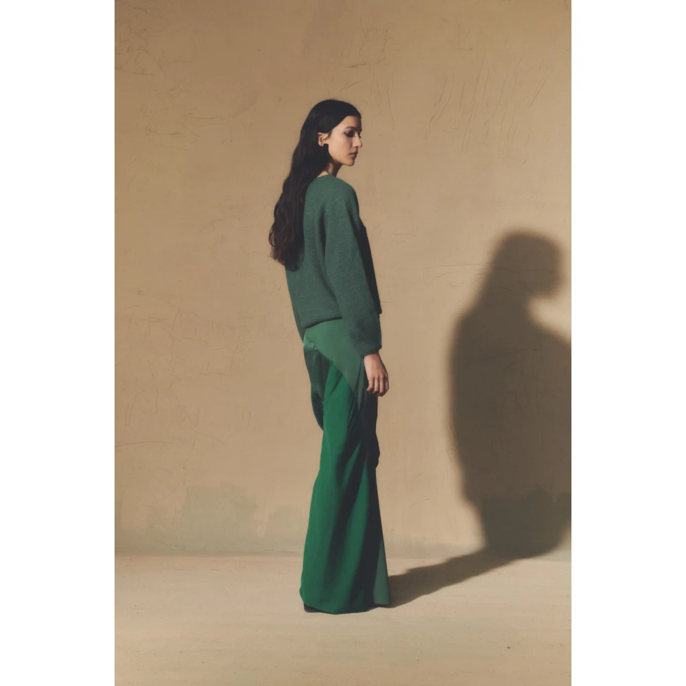 Cortana Marlon trui van baby alpaca en merinowol groen Green Dames