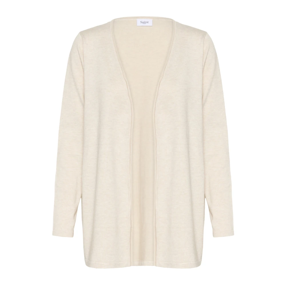 Saint Tropez Beige Cardigans, Female, Xl, Kilasz Open Mid Cardigan