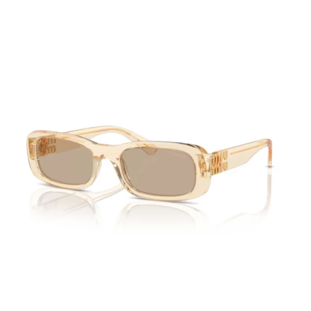 Miu Miu Unisex Beige Elegant Sunglasses To Elevate Your Style