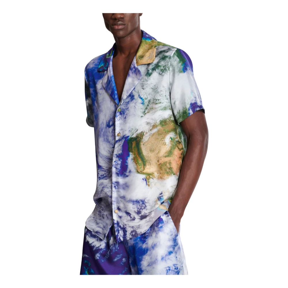 Balmain Pyjamashirt met aardprint Multicolor Heren