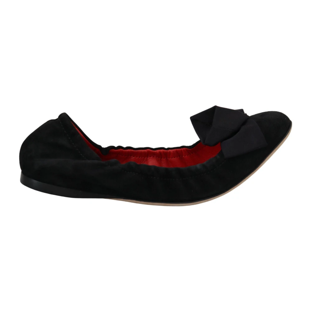 Dolce & Gabbana Women's Black Elegant Suede Ballet Flats
