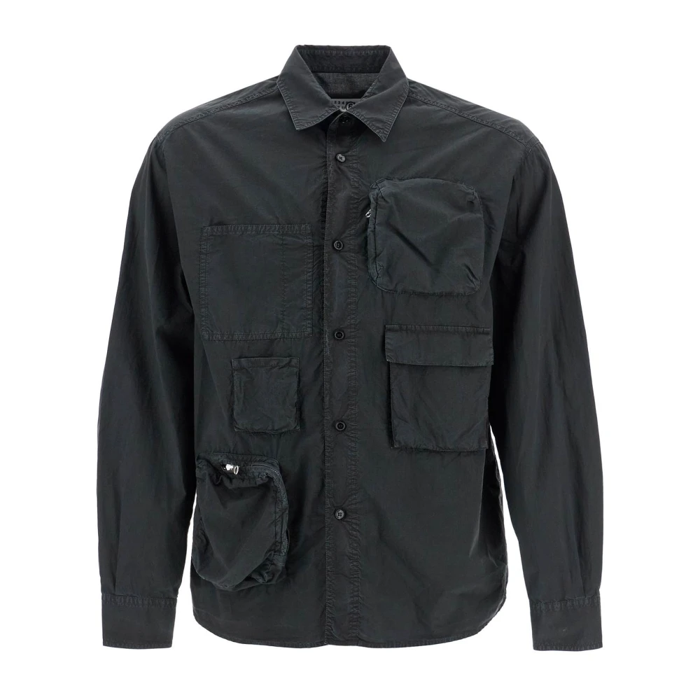 MM6 Maison Margiela Handig werkkledingoverhemd met zakken Black Heren