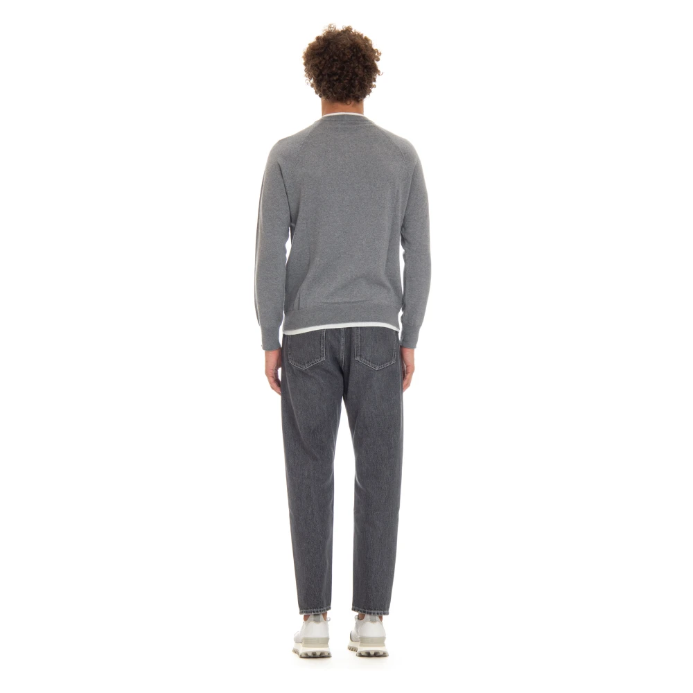 Eleventy Grijze Sweaters met Italiaans Garen Gray Heren
