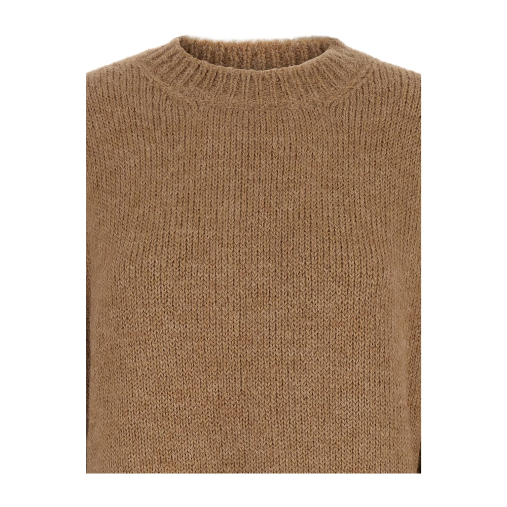 Jil Sander Beige Wol Crewneck Sweater Beige Dames