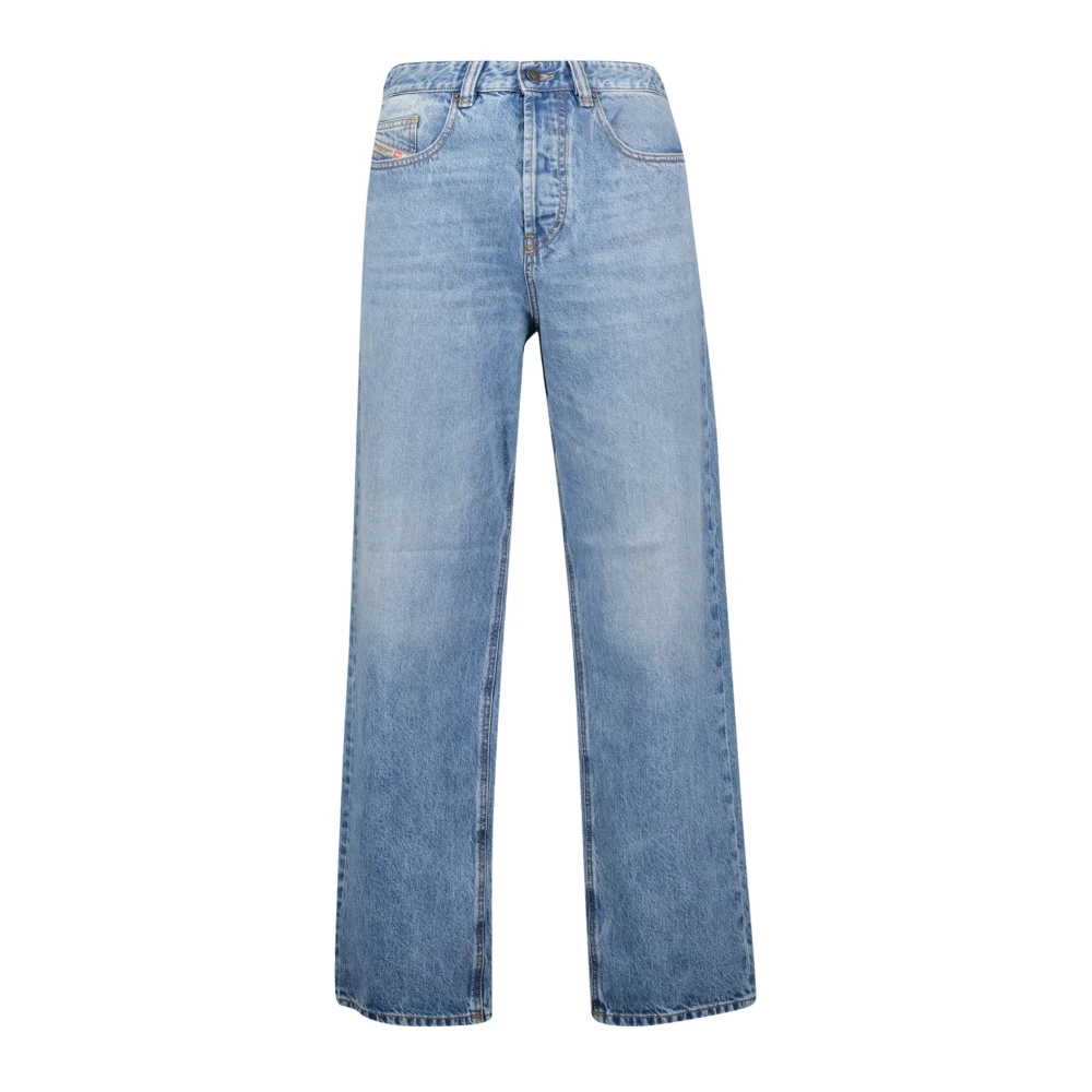 Diesel Wijde Spijkerbroek met Lage Taille Blue Heren