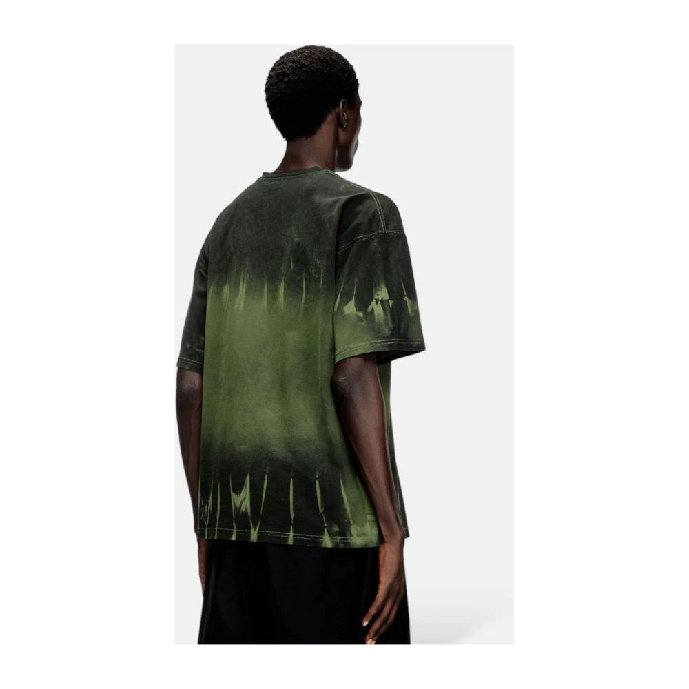Diesel Biologisch Katoen Tie-Dye T-shirt Green Heren