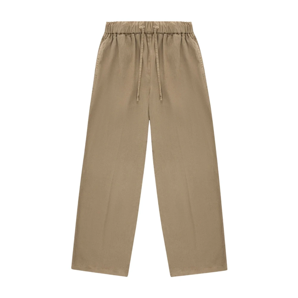Circolo 1901 Women's Beige Wide Trousers, Xl, Wide Trousers