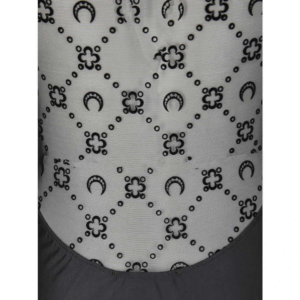 Marine Serre Jersey Tank Jurk met Gedrapeerd Stijl Black Dames