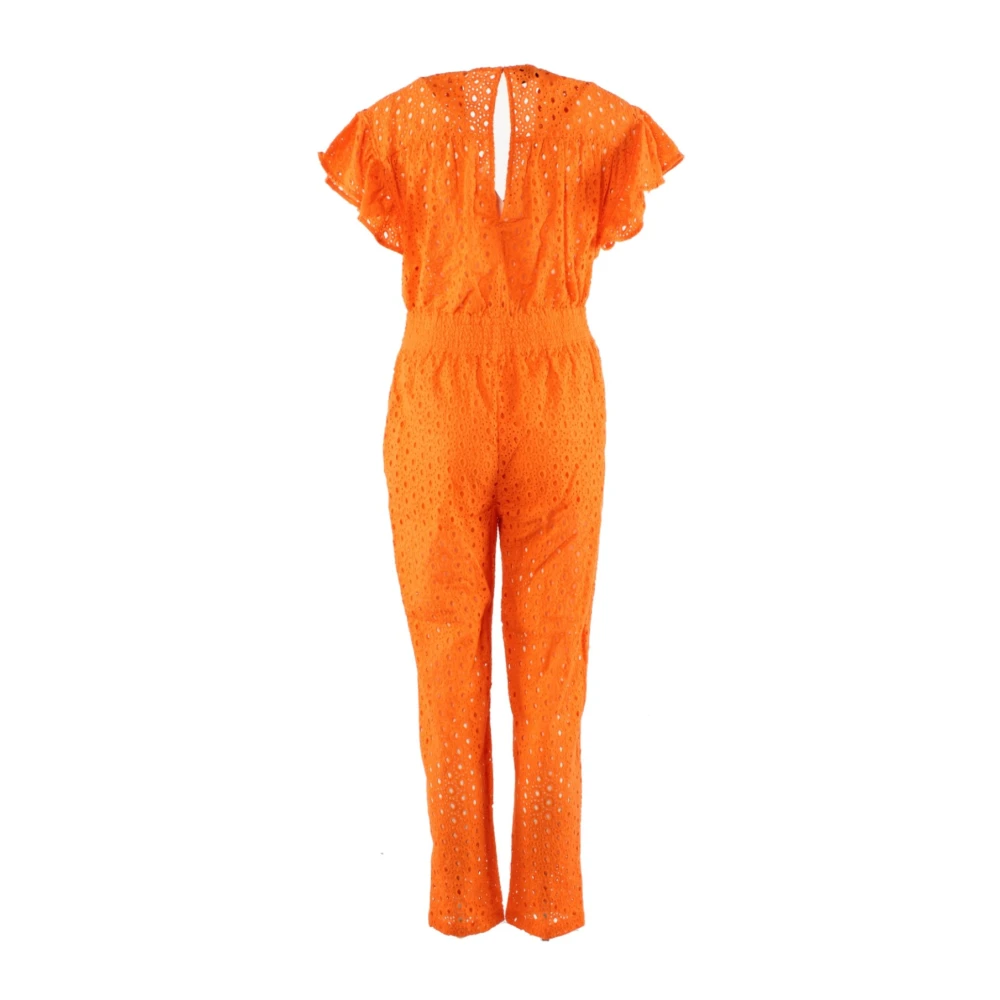 pinko Oranje Katoenen Jumpsuit Orange Dames