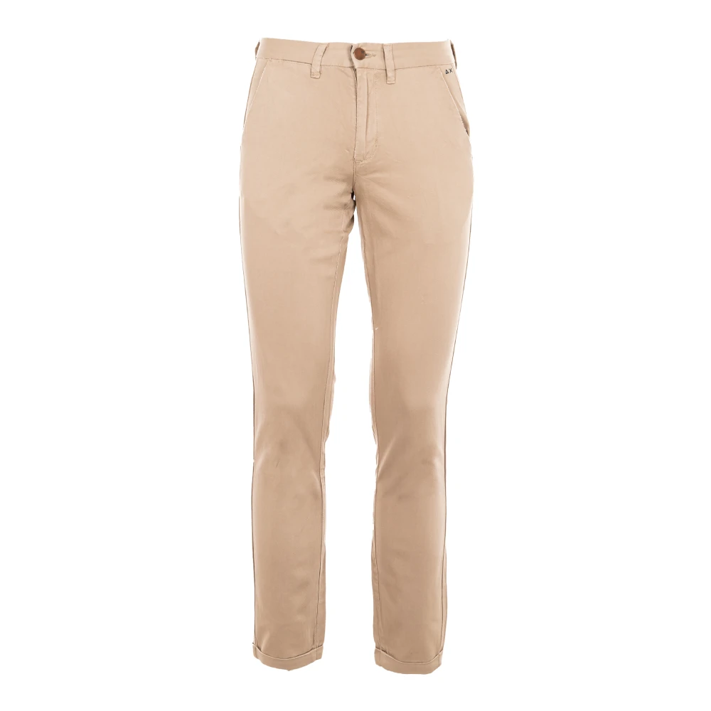 Sun68 Heren Straight Cut Broek Beige Heren