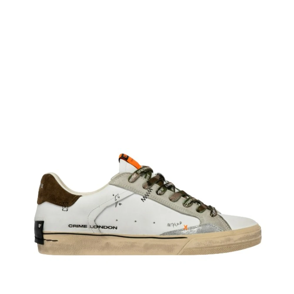 Crime London Men's White Sneakers, 7 Uk, Trainers