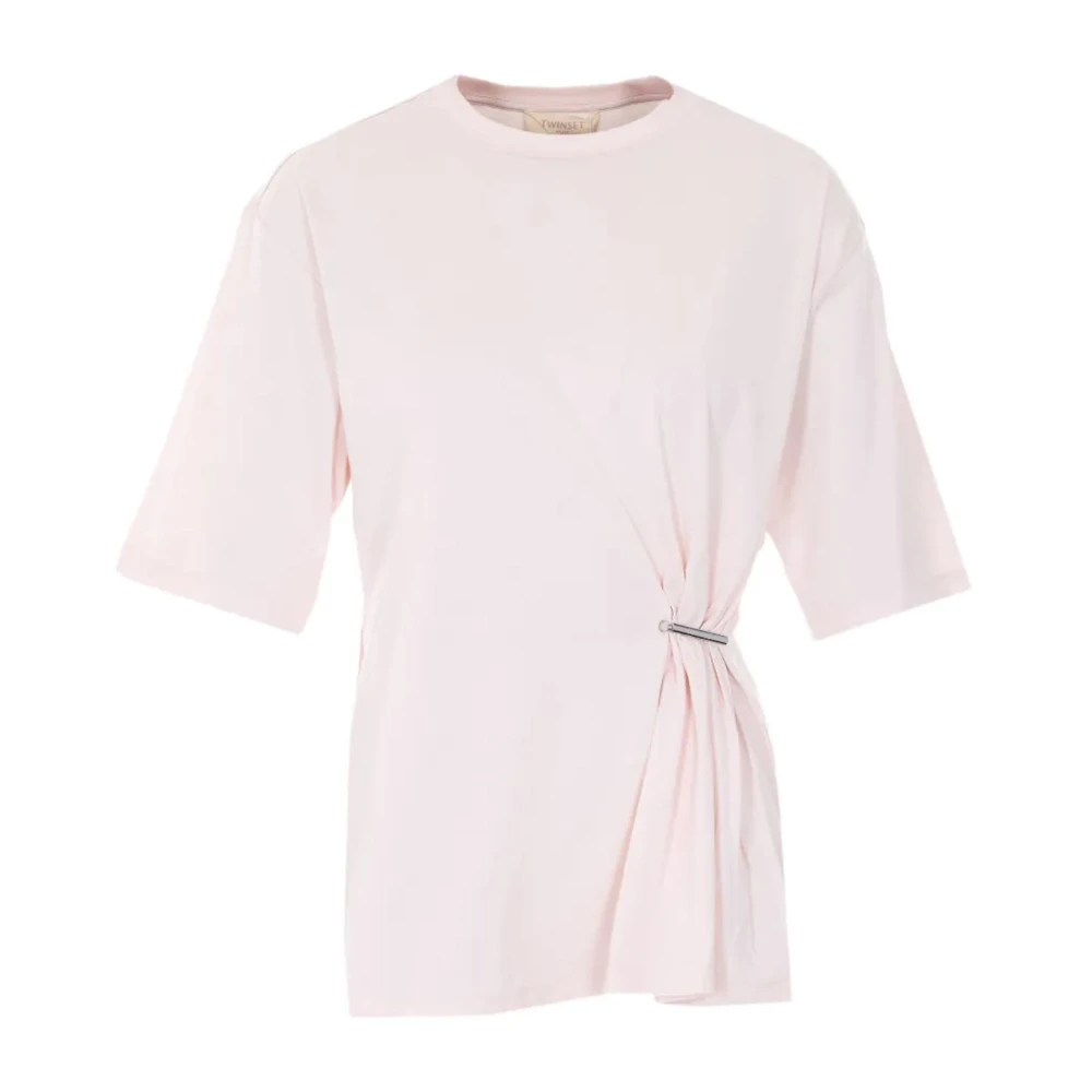 Twinset Women's Pink T-Shirt With Appliqué