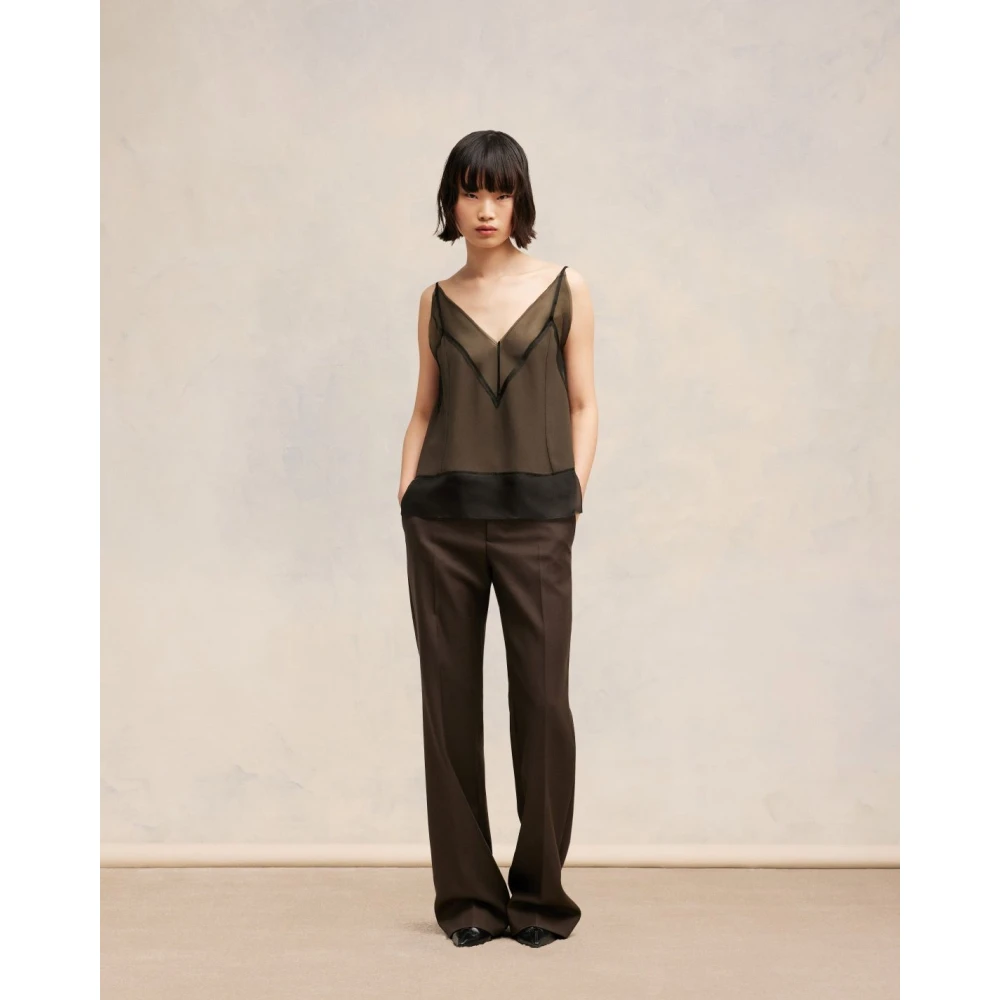 Ami Paris Top met dunne bandjes Brown Dames