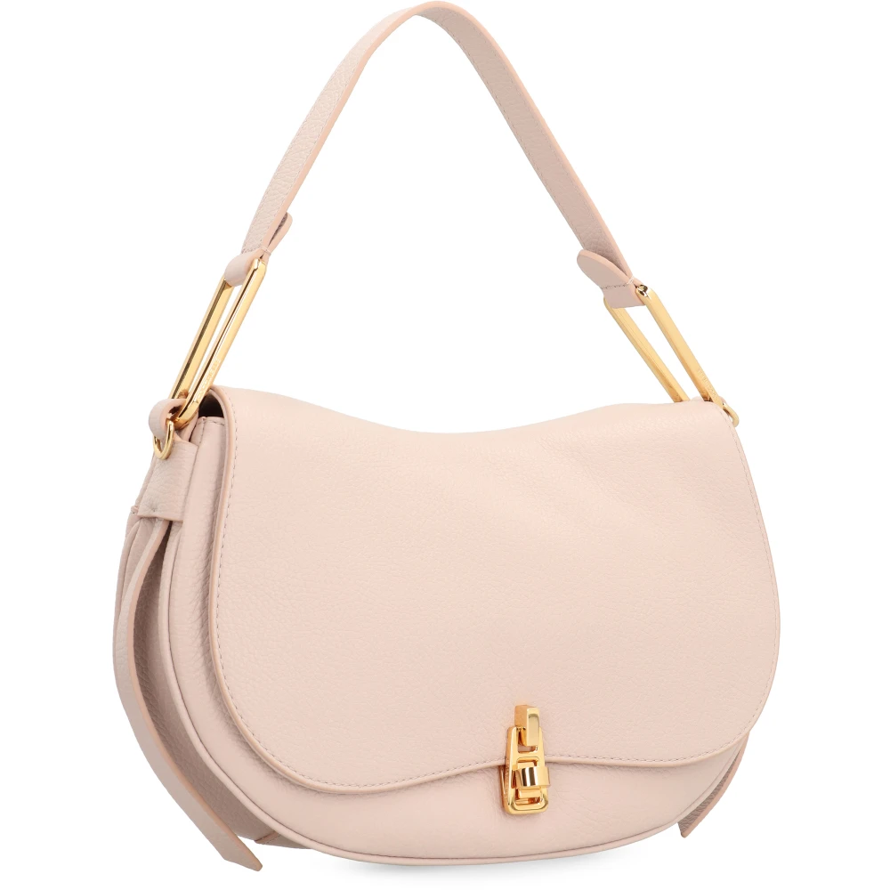 Coccinelle Zachte leren handtas met draaislot Pink Dames