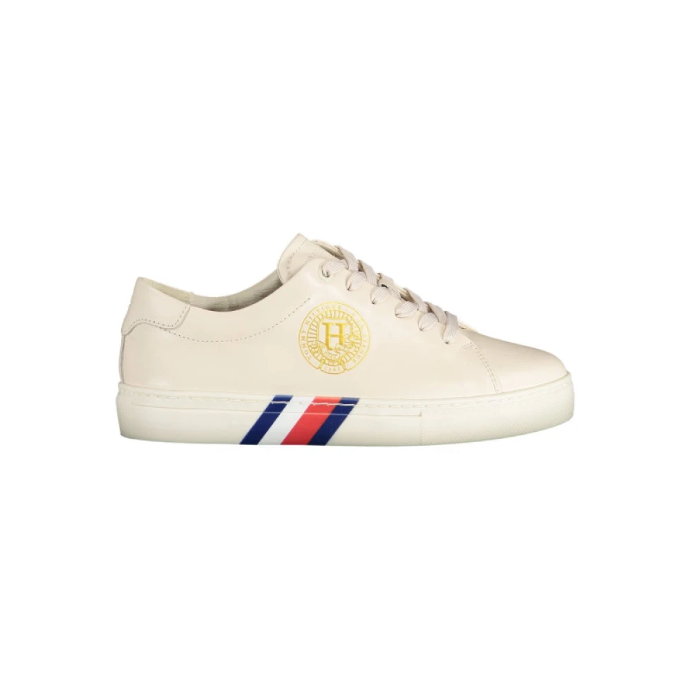 Tommy Hilfiger Beige Leather Women Sneaker - EU40/US10 - Image 2