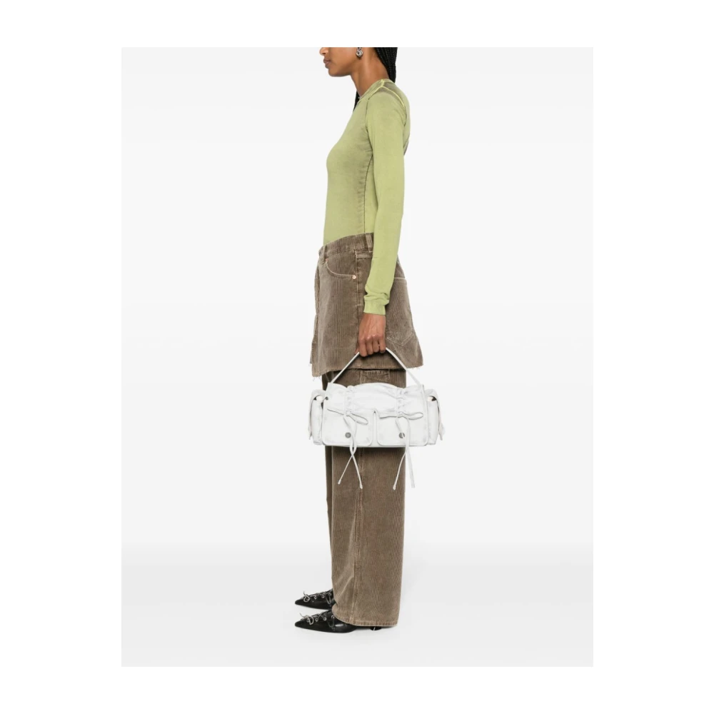 Acne Studios Witte leren multipocket tas White Dames
