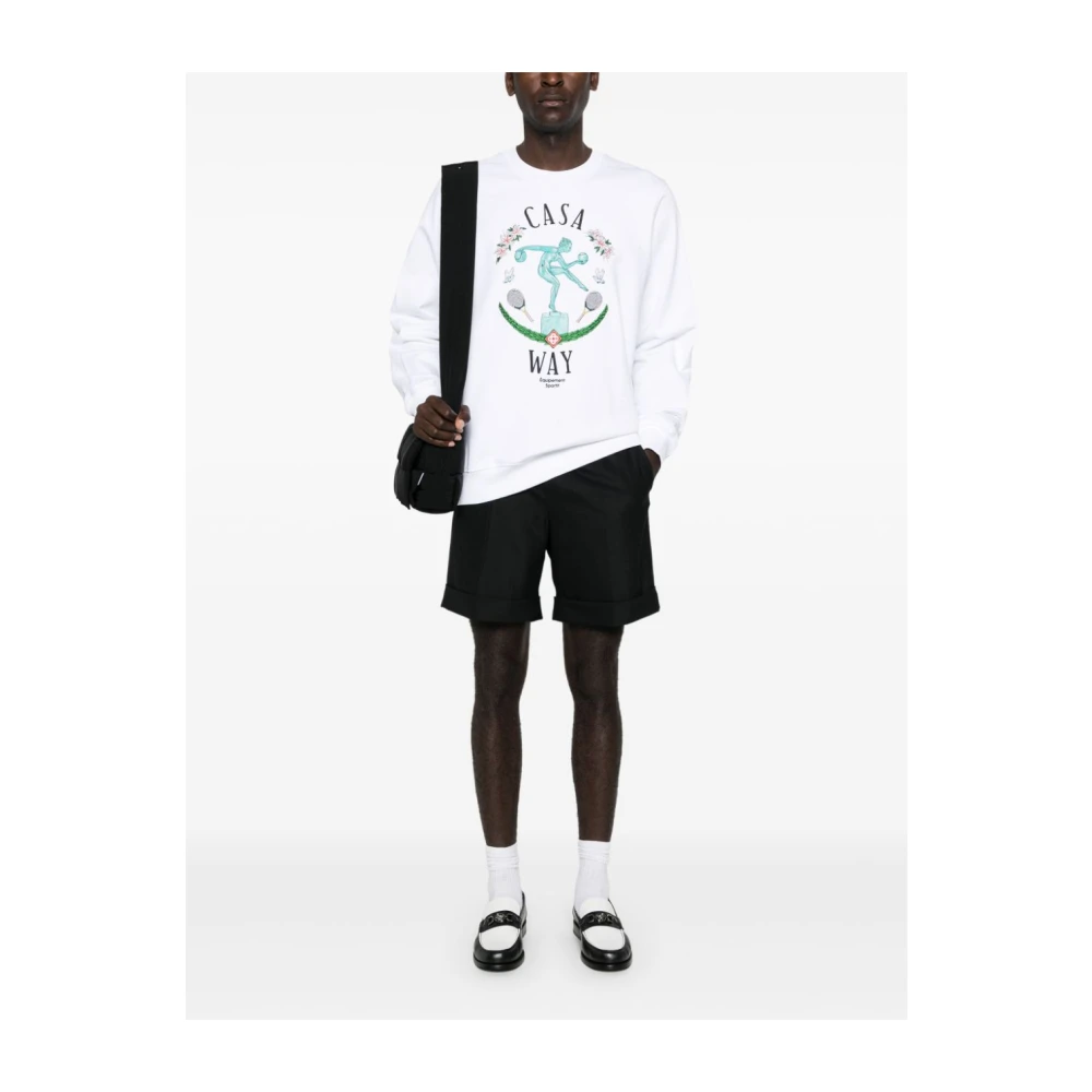 Casablanca Marmeren Beeld Geborduurde Sweater White Heren