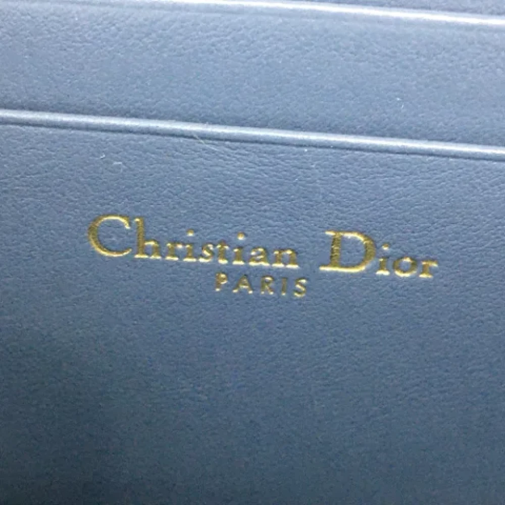 Dior Vintage Pre-owned Leather wallets Blue Dames