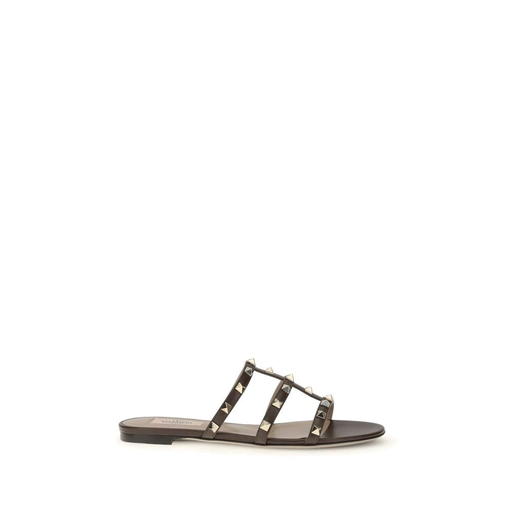 Valentino Garavani Women's Brown Rockstud Slider Sandal