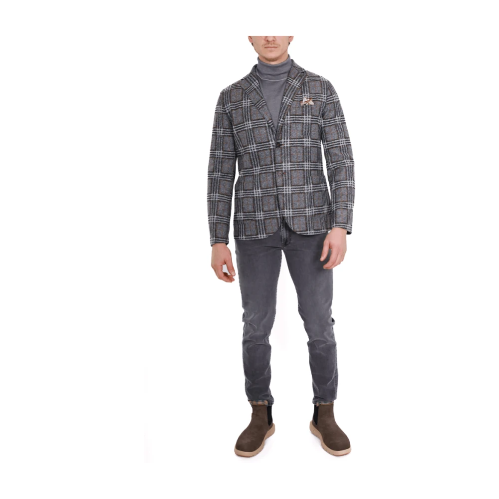 BOB Geruit Patroon Grijs Blazer Jas Gray Heren