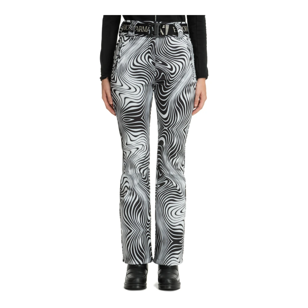 Emporio Armani EA7 Abstract Multicolor Ski Broek Black Dames