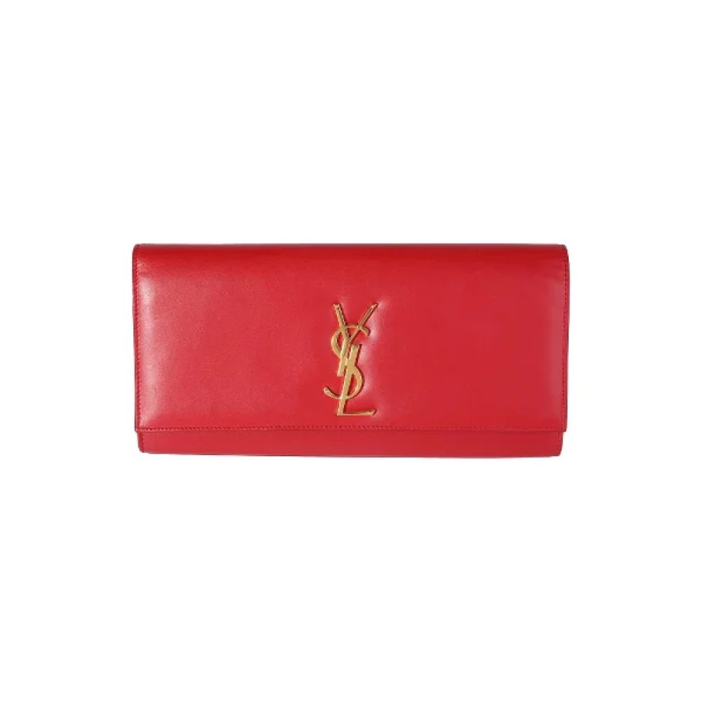 Yves Saint Laurent Vintage Pre-owned Leather clutches Red Dames