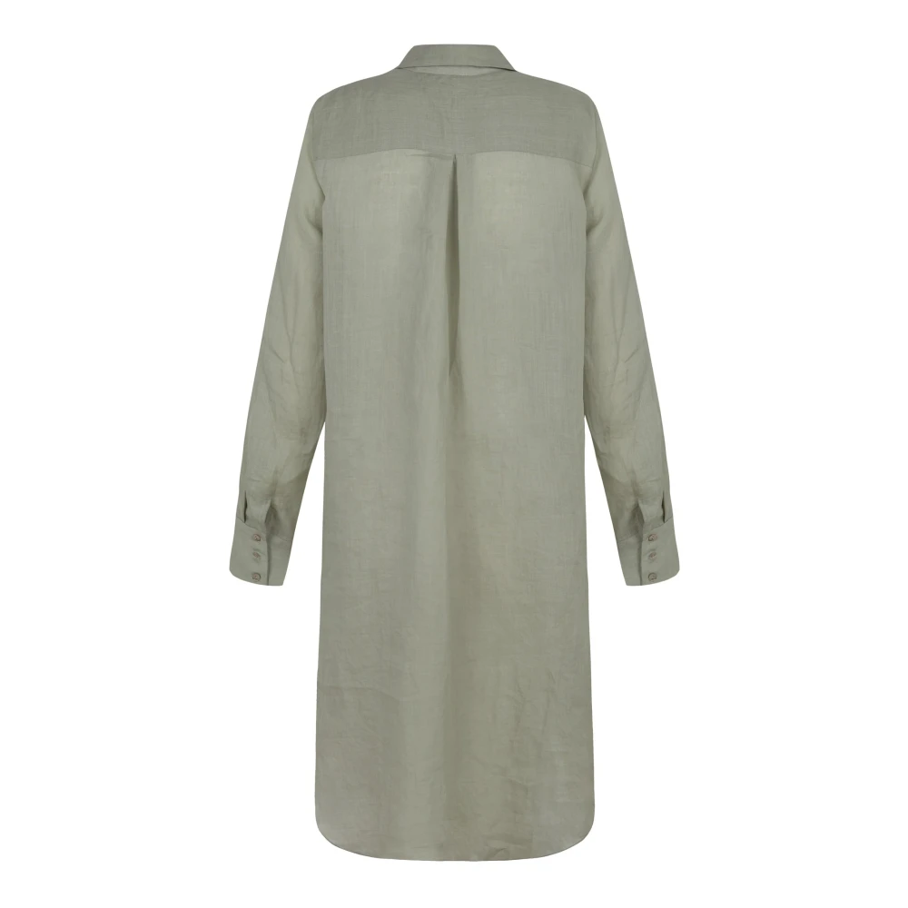 Cortana Lichtblauwe Oversize Ramie Shirt Green Dames