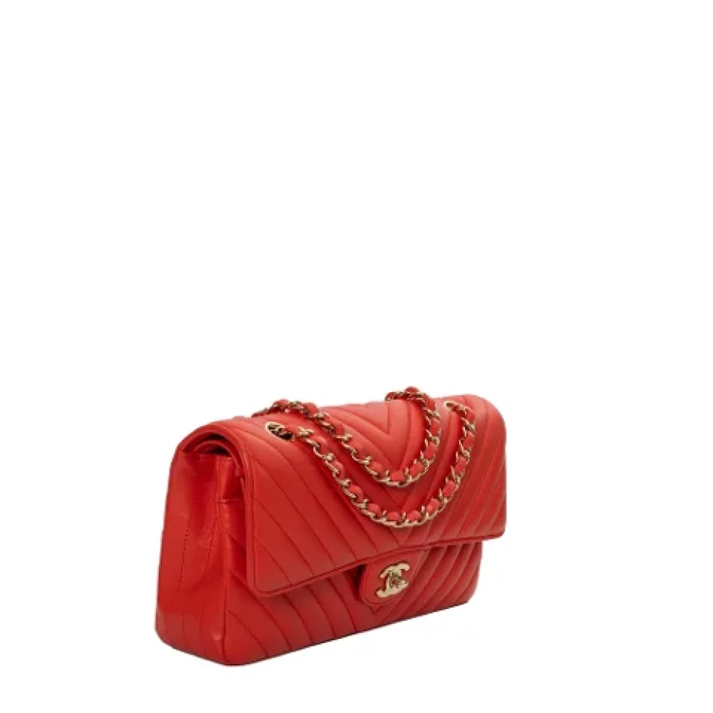 Chanel Vintage Pre-owned Leather chanel-bags Orange Dames
