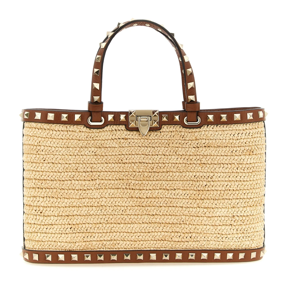 Valentino Garavani Women's Beige Small Rockstud Shopping Bag