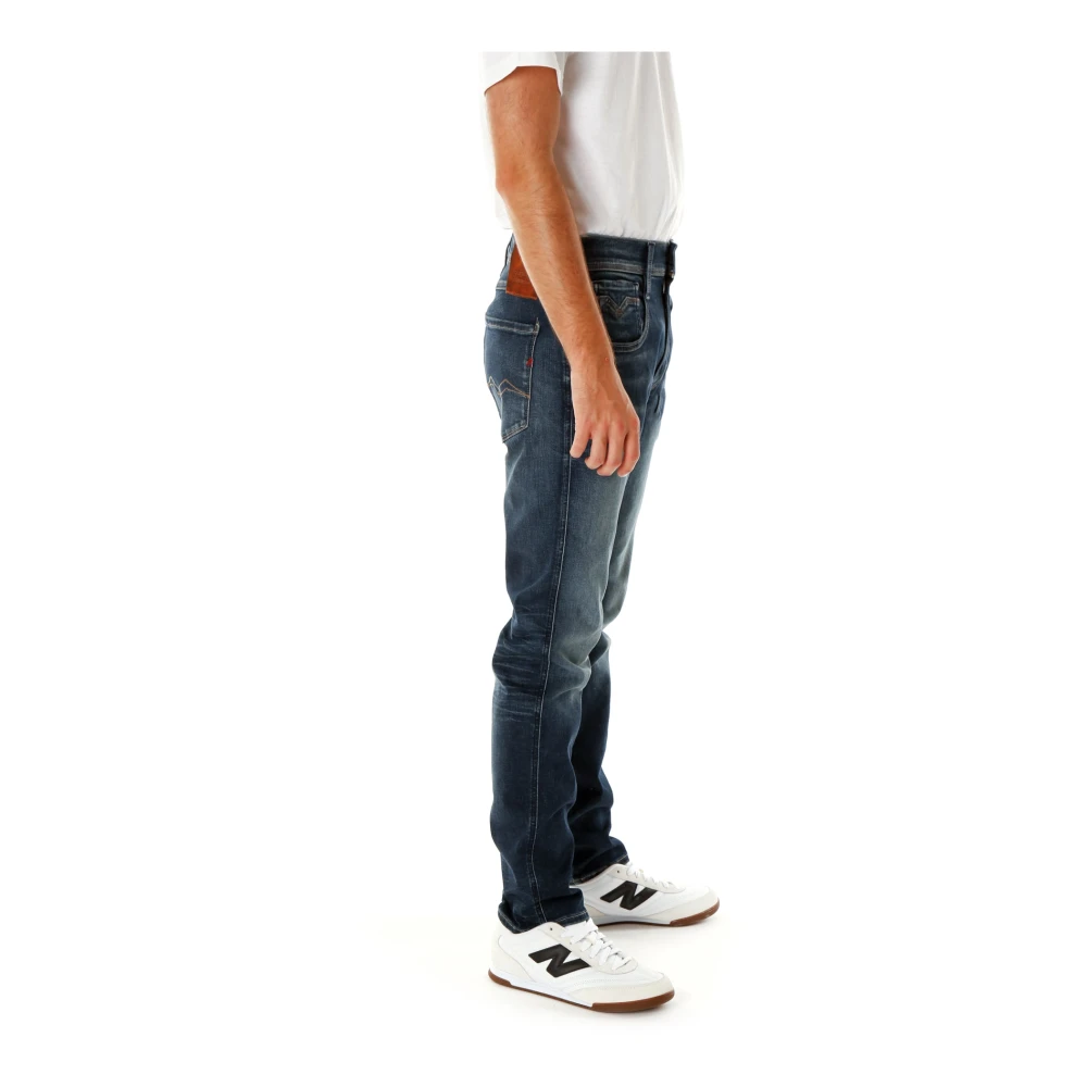 Replay Slim Fit Mid Waist Jeans Blue Heren