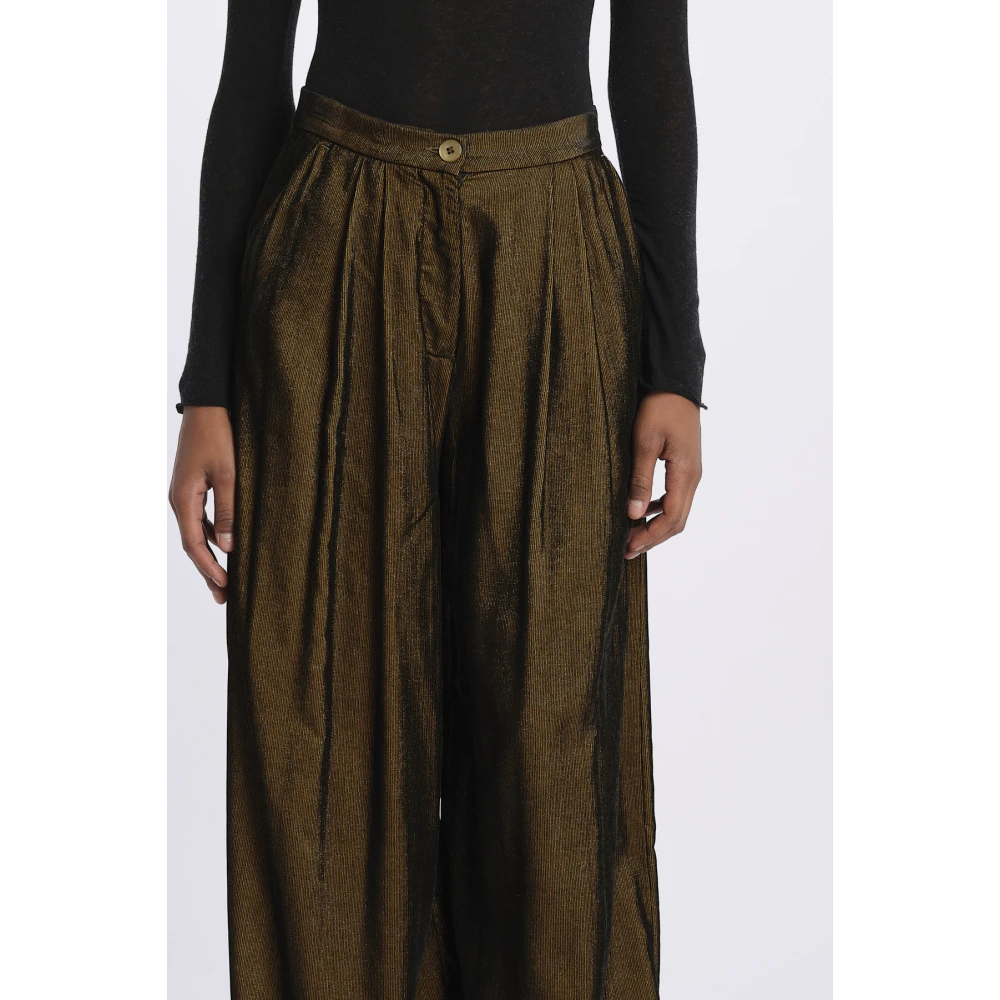 Momoni Bruine Fluwelen Broek Brown Dames