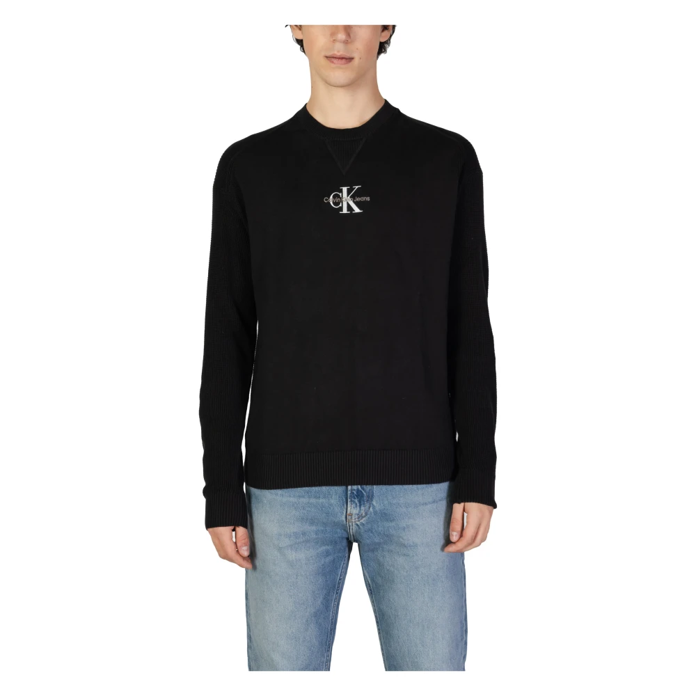 Calvin Klein Jeans Heren Katoenen Trui Collectie Herfst Winter Black Heren